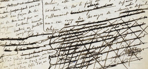 Detalle del manuscrito de Madame Bovary (<a href=
