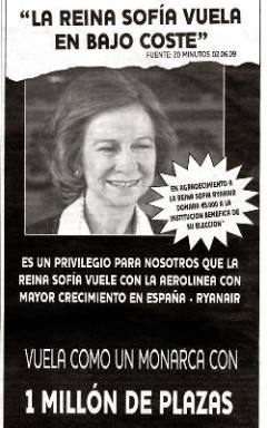 Vuela como un monarca. La campaña de Ryanair con la imagen de la Reina Sofía