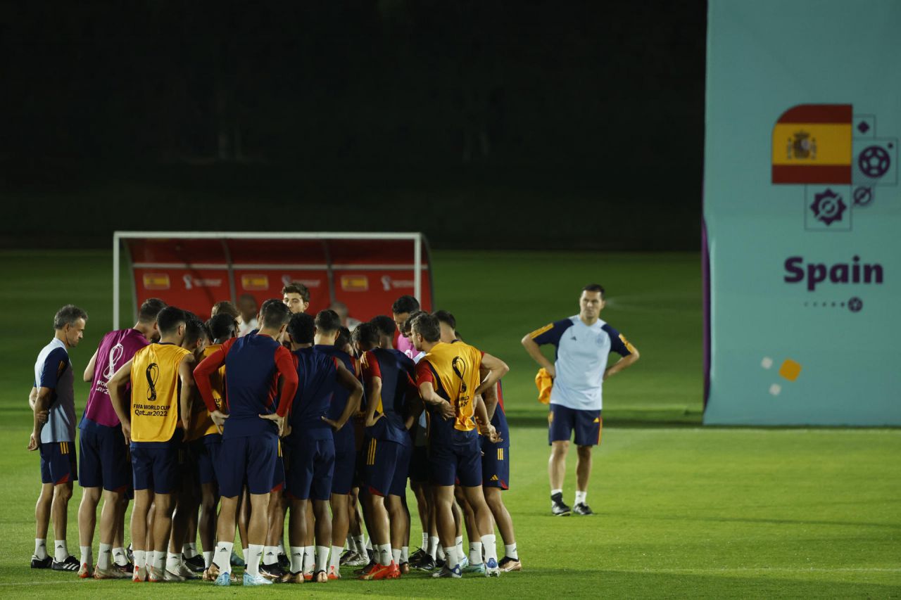 Entrenamiento de este sábado de la selección española, que mañana se enfrenta a Alemania.