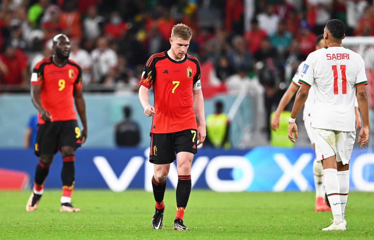 De Bruyne y Lukaku, tras caer ante Marruecos.