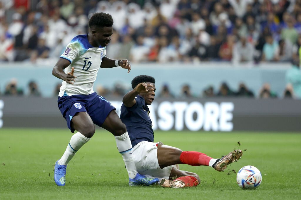 Bukayo Saka fue el mejor atacante inglés en la derrota ante Francia