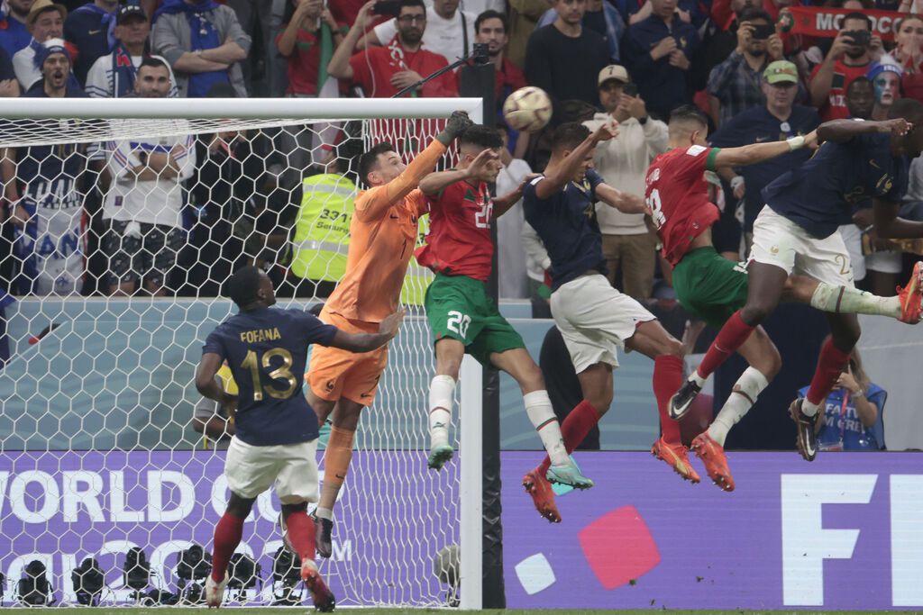 El balón parado marroquí le causó muchos problemas a Francia