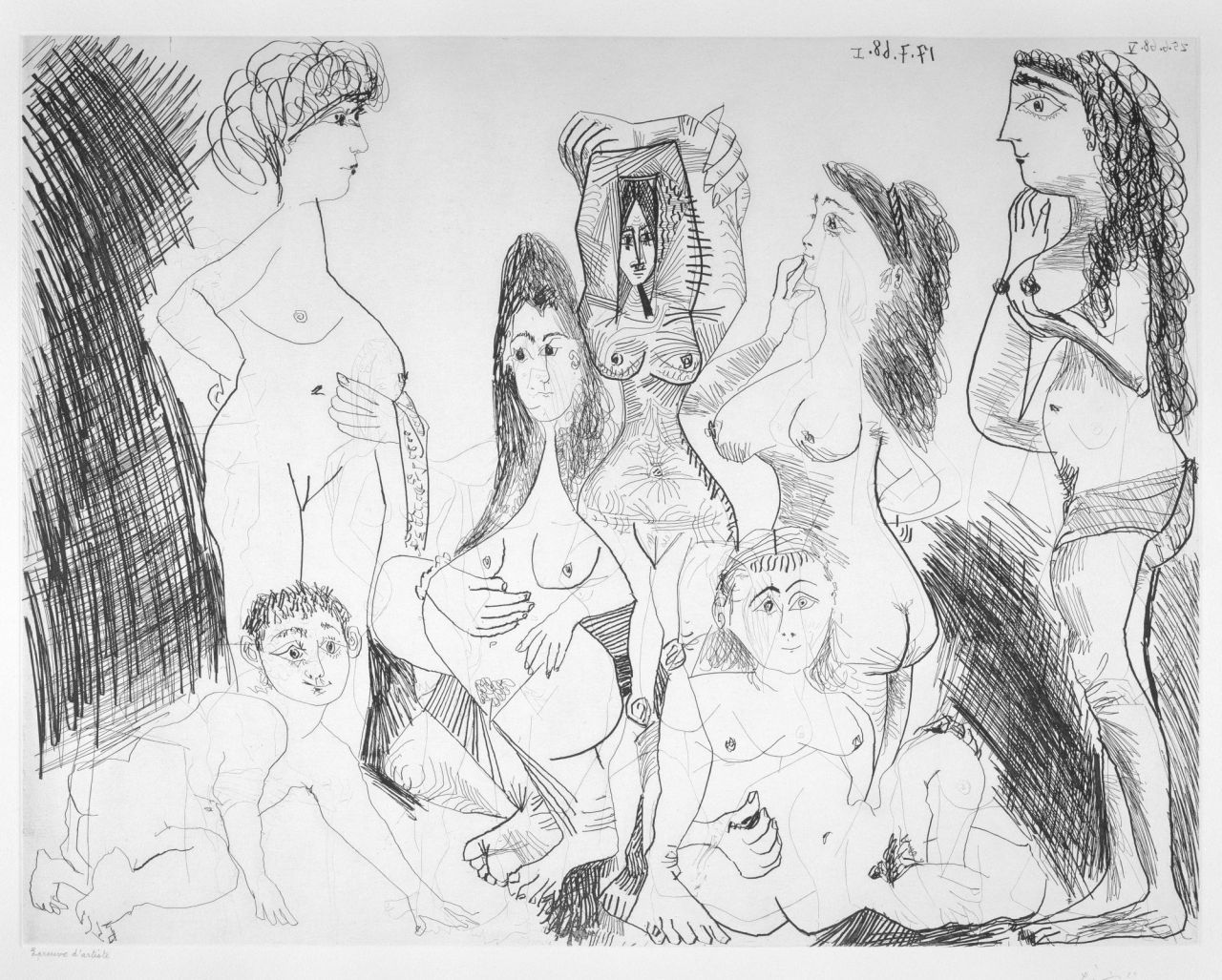 Chiquillo introduciéndose en un Hamman un día reservado a las mujeres, 1968