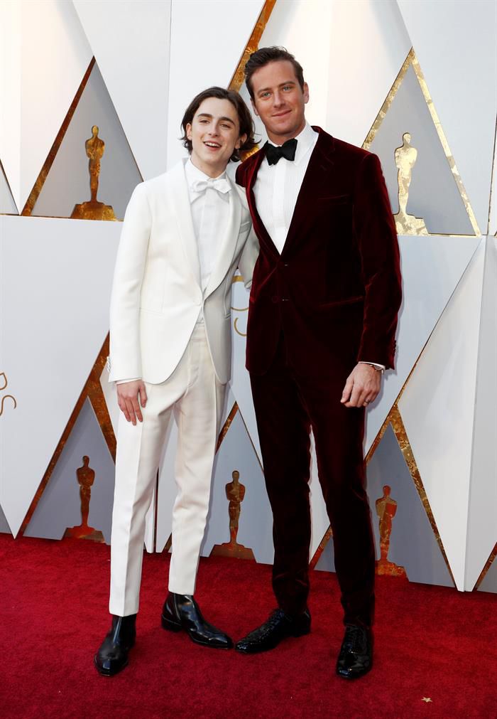El actor Timothée Chalamet, a la izquierda, con el actor Armie Hammer 