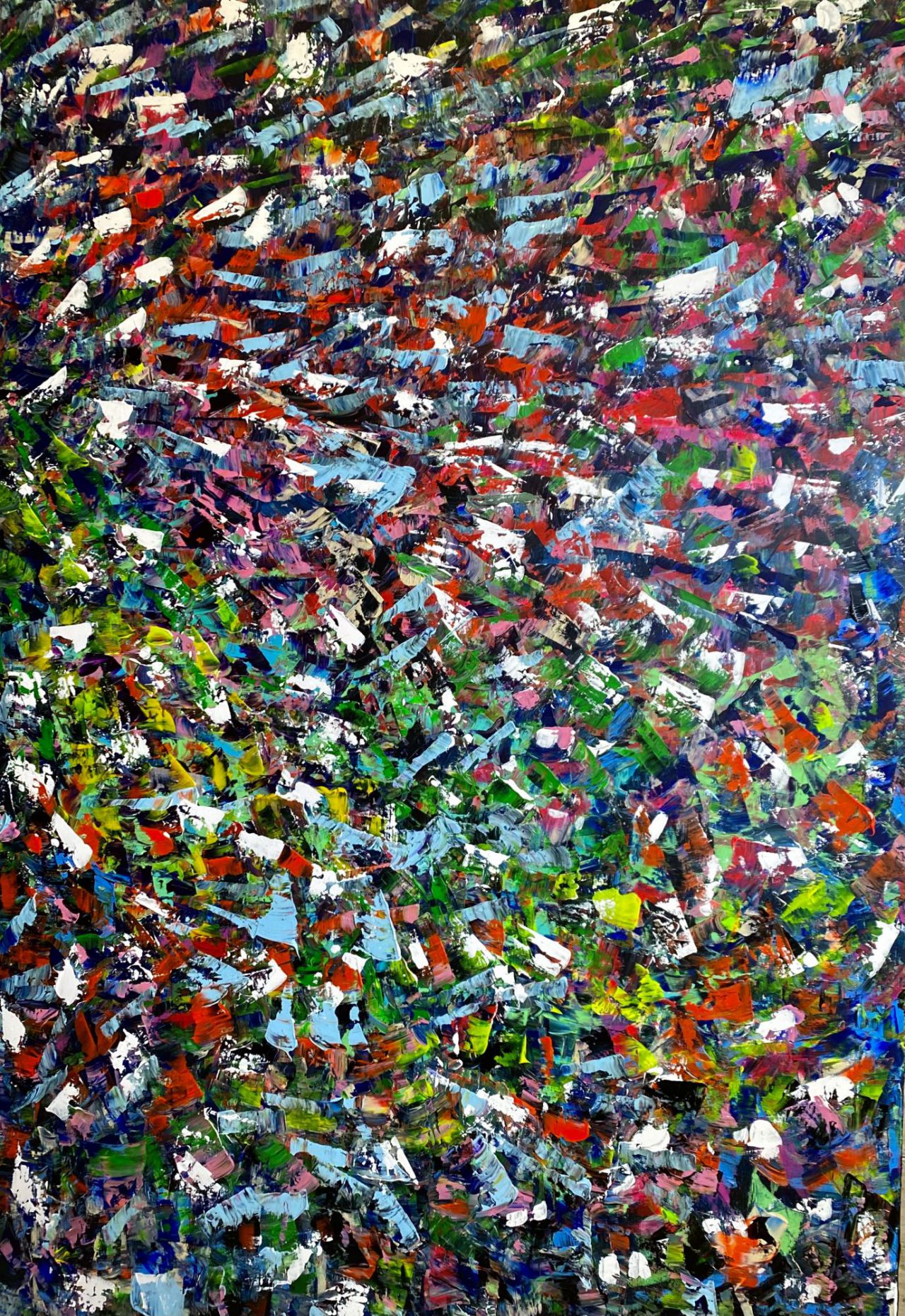 Materia visible. Es un desgarro de color, es la alegría, es la vida. Es lo que aparentemente es, es lo que como aparentemente uno se viste de cara para fuera. Y como aparentemente uno sale a la calle, alegre, vivo.