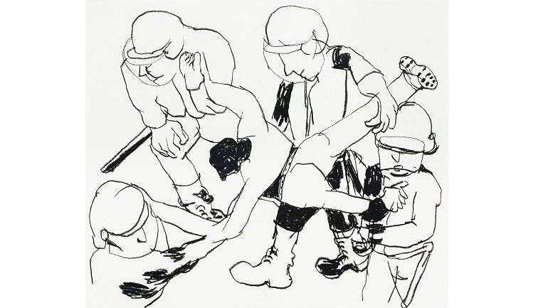 Anne-Marie Schneider. Sin título, 1996-1997. Carboncillo sobre papel