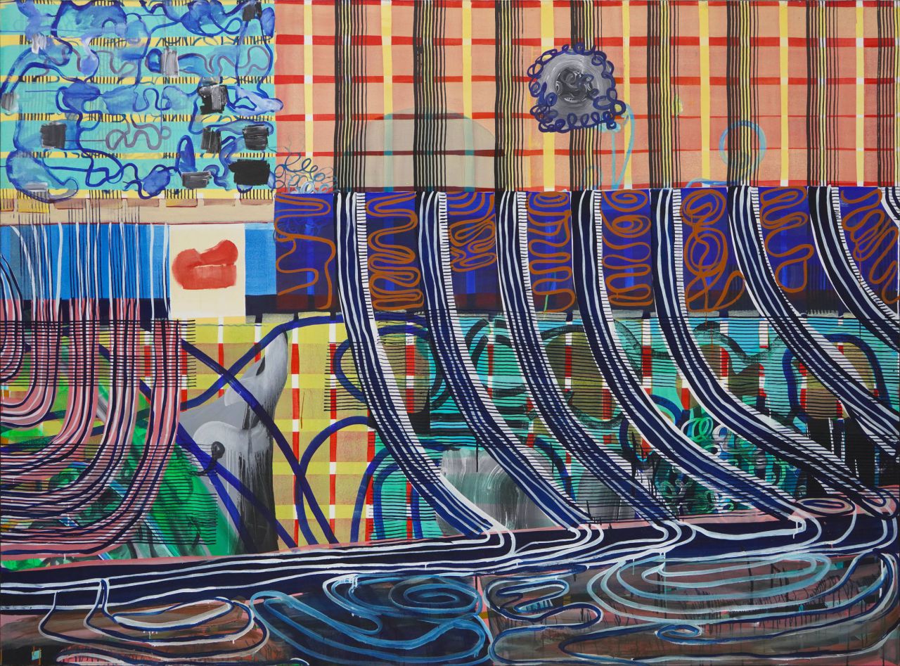Juan Uslé. The Little human element. 1998-1999. Vinílico, dispersión y pigmento seco sobre lienzo. 203 × 275 cm. Colección Uslé-Civera. © Juan Uslé, VEGAP, Madrid, 2025 


