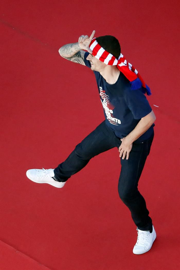 Antonie Griezmann ejecutó el baile que practicó en los dos goles que decidieron la final ante el Olympique de Marsella