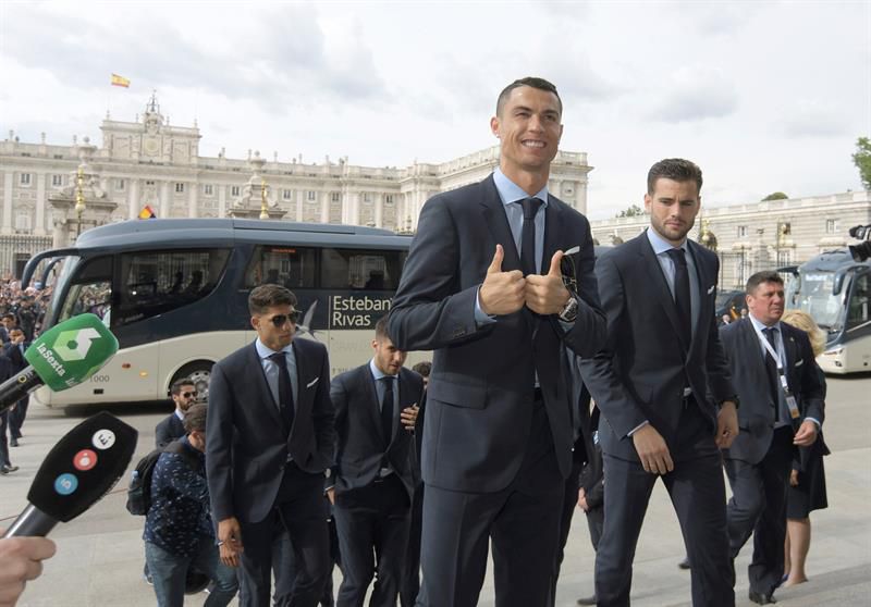 Cristiano Ronaldo se mostró sonriente y participativo en la celebración
