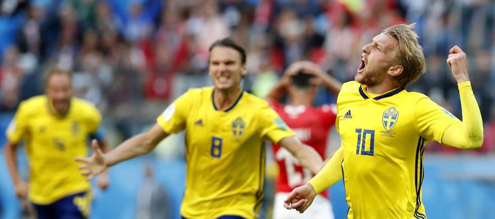 El solitario gol de Forsberg lanzó a los escandinavos