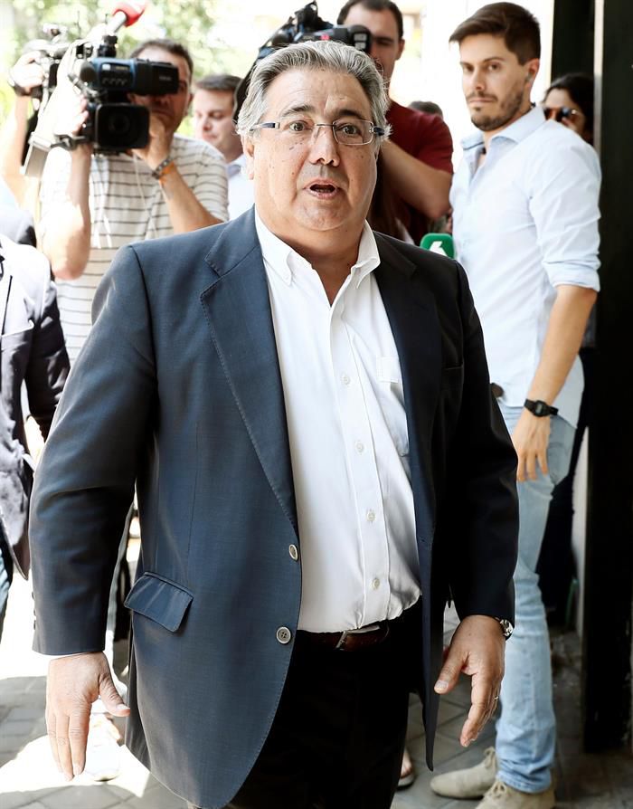 El exministro del Interior Juan Ignacio Zoido, a su llegada al almuerzo.