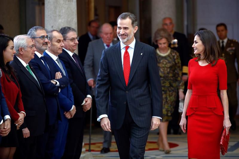Los reyes Felipe y Letizia durante la ceremonia 
