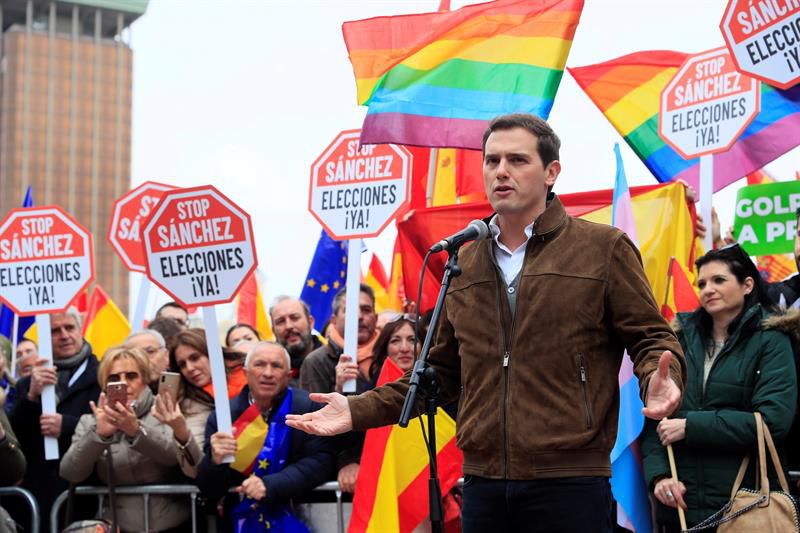 Albert Rivera, en la plaza Colón en el acto por la unidad de España