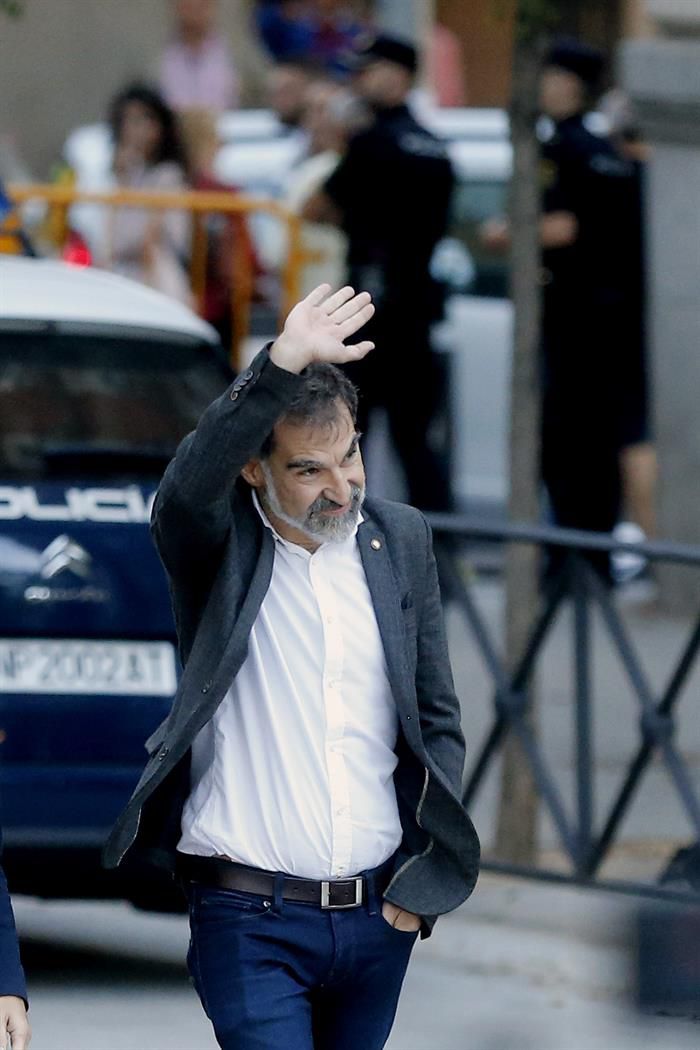 El presidente de la Asamblea Nacional Catalana (ANC), Jordi Cuixart, a su llegada a la Audiencia Nacional