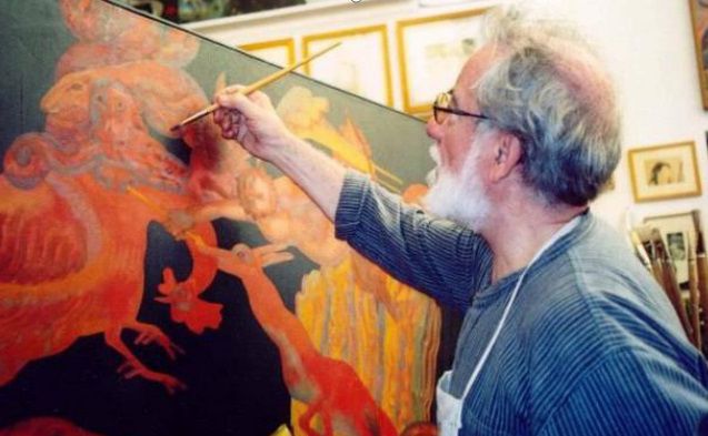 Alcorlo en su estudio de Madrid