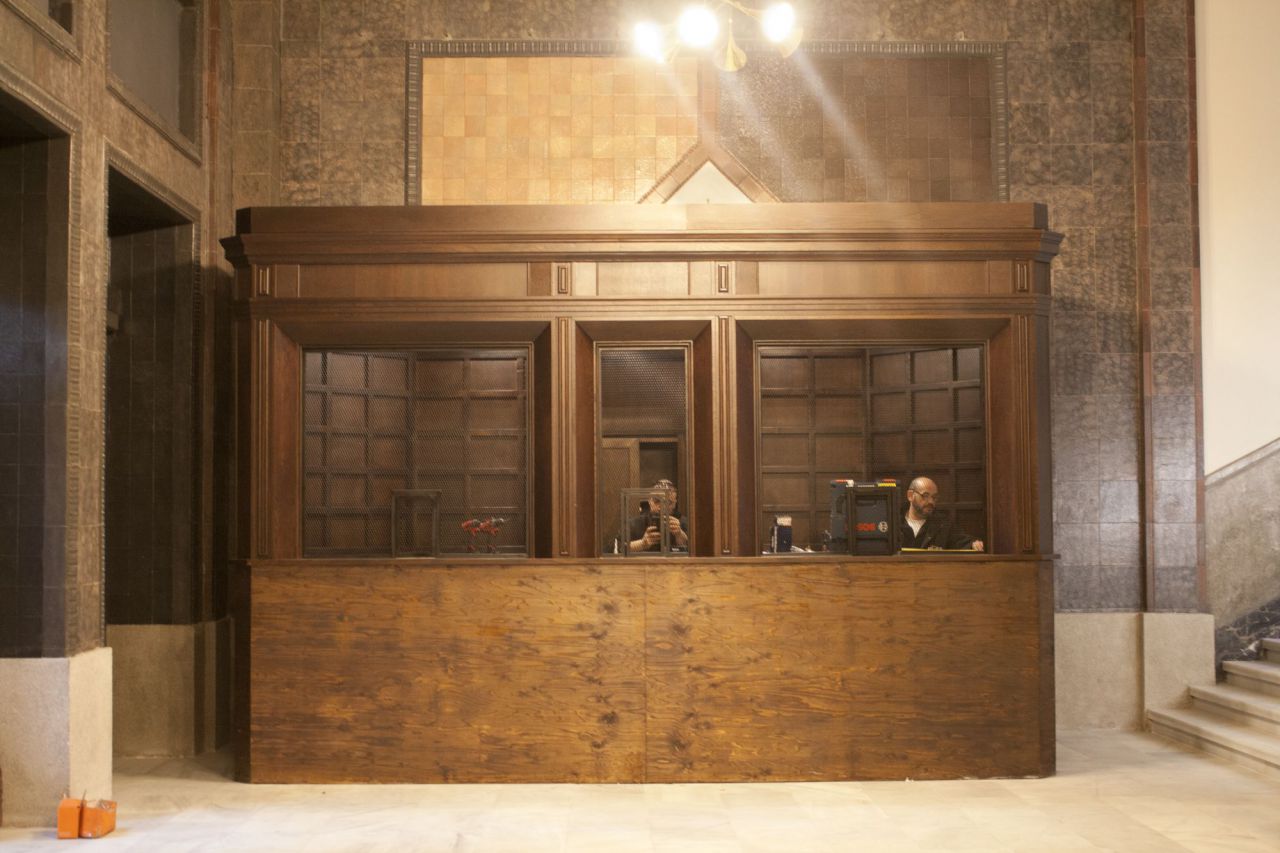 Taquilla antigua restaurada.