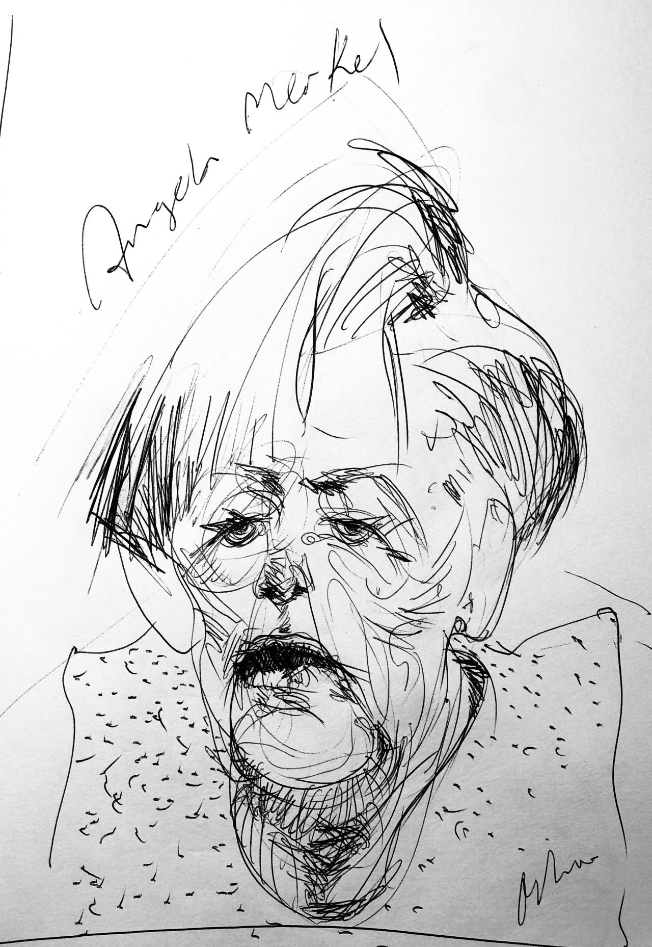 Angela Merkel. Caricatura de Víctor Ochoa.