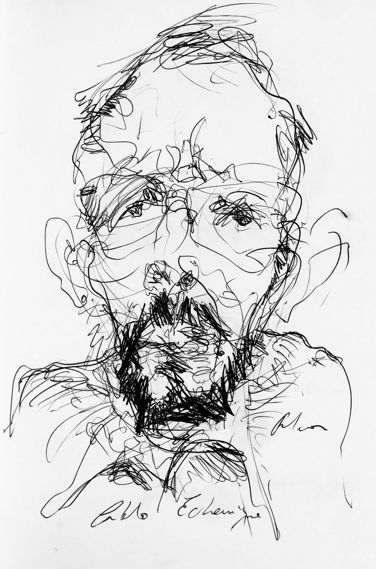 Pablo Echenique. Caricatura de Víctor Ochoa