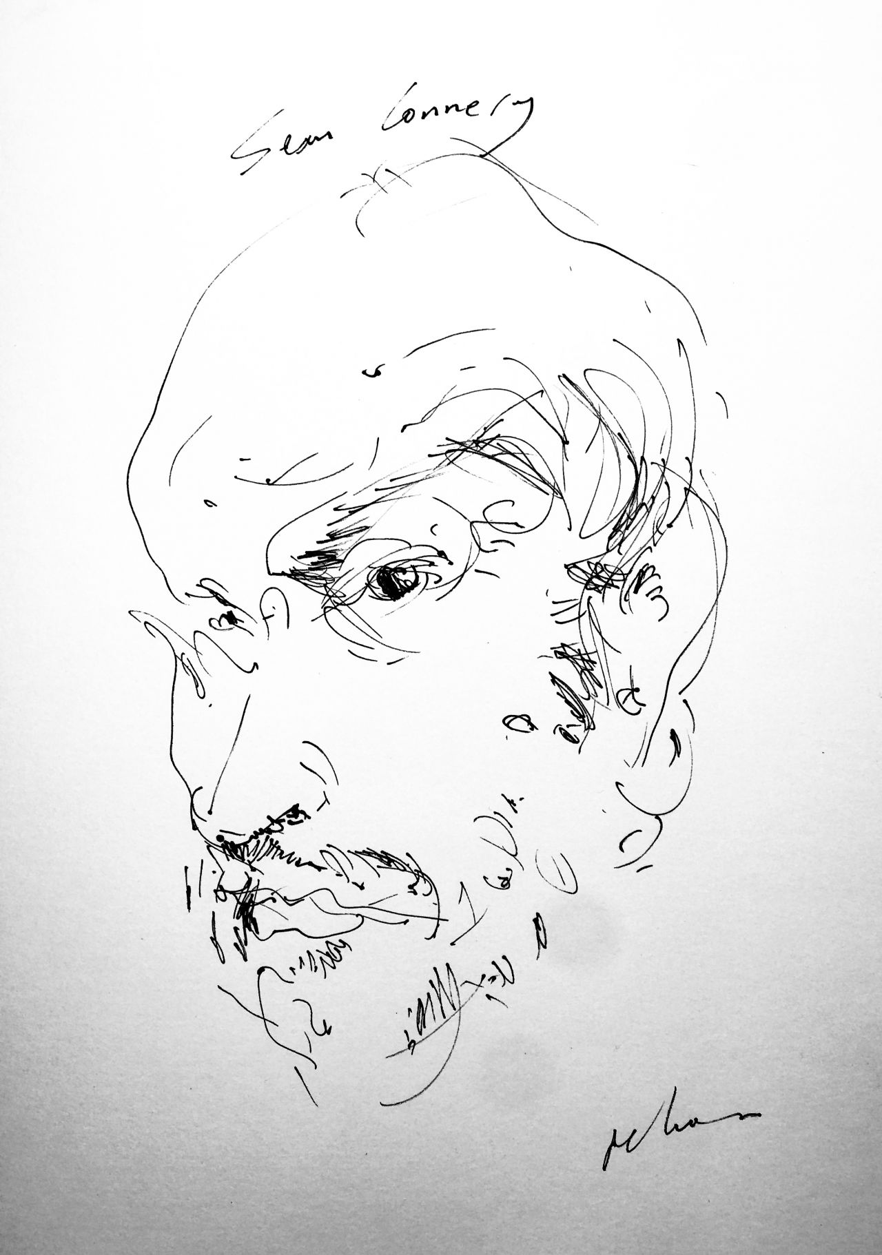 Sean Connery. Caricatura de Víctor Ochoa.