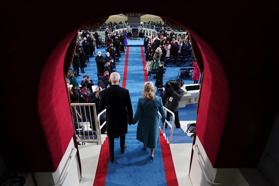 Joe Biden y su mujer, Jill Biden, durante el evento