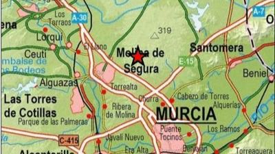 Registrado un terremoto de magnitud 3,1 en Molina de Segura (Murcia)