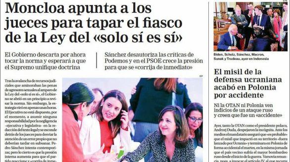 Las portadas de los periódicos de este jueves, 17 de noviembre