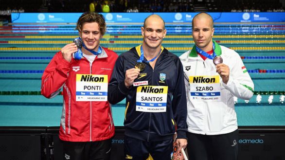 Mundial de piscina corta. Nicholas Santos, campeón con casi 43 años