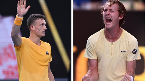 Abierto de Australia. Siguen las sorpresas: Aliassime y Hurkacz, eliminados por Lehecka y Korda