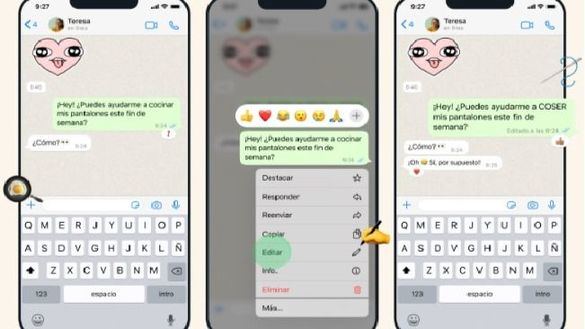 WhatsApp habilita una función para editar mensajes durante un margen de 15 minutos