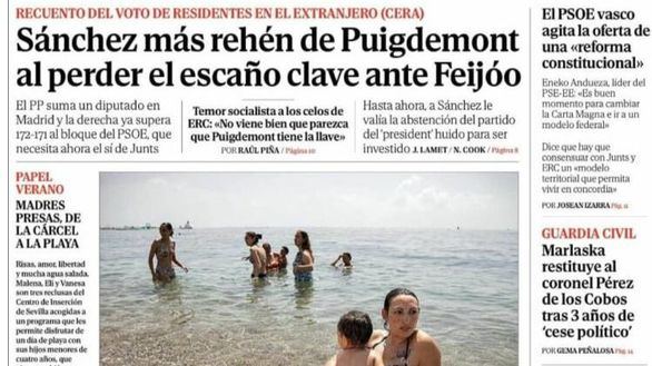 Las portadas de los periódicos de este sábado, 29 de julio