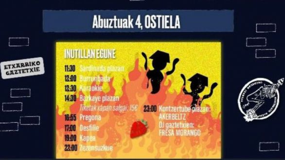 Guardias civiles quemados en un cartel de las fiestas de un pueblo en Navarra