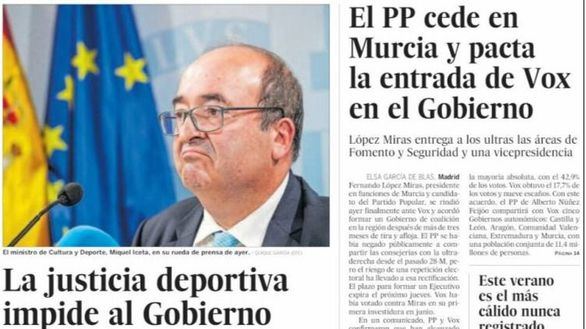 Las portadas de este sábado