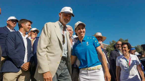 Copa Solheim. Exhibición de Carlota Ciganda con el apaluso del rey Felipe VI