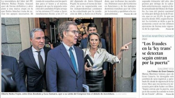 Las portadas de este sábado