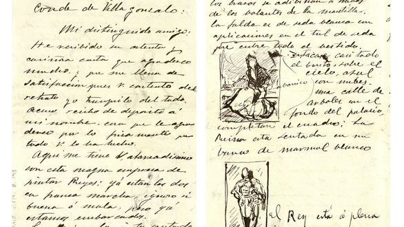 Halladas seis cartas inéditas de Joaquín Sorolla con bocetos de retratos y reflexiones