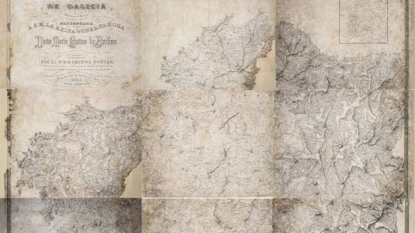 Un mapa de Galicia del siglo XIX encontrado en un almacén, a subasta por 24.000 euros