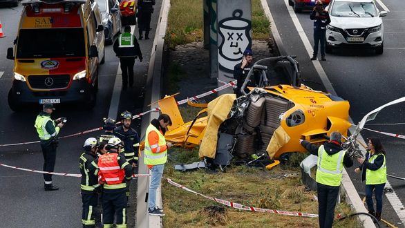 Se estrella un helicóptero en la M-40 de Madrid