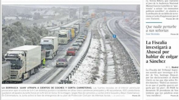 Las portadas de los periódicos de este sábado, 20 de enero