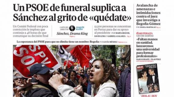 Las portadas de los periódicos de este domingo, 28 de abril