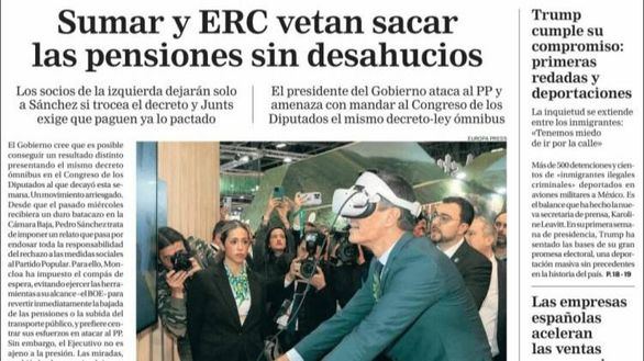 Las portadas de los periódicos de este sábado, 25 de enero