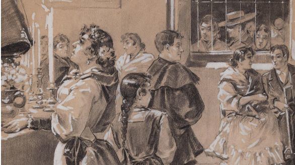 Un dibujo inédito de Julio Romero de Torres será subastado en Madrid