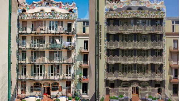 La casa Casa Batlló muestra el aspecto original de su fachada posterior