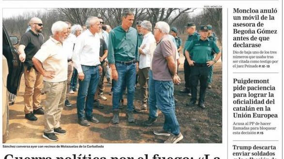 Las portadas de los periódicos de este miércoles, 20 de agosto