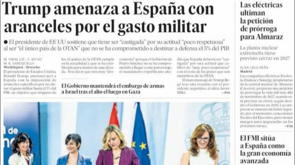 Las portadas de este miércoles