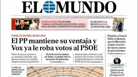 Las portadas de los periódicos de este domingo, 9 de noviembre