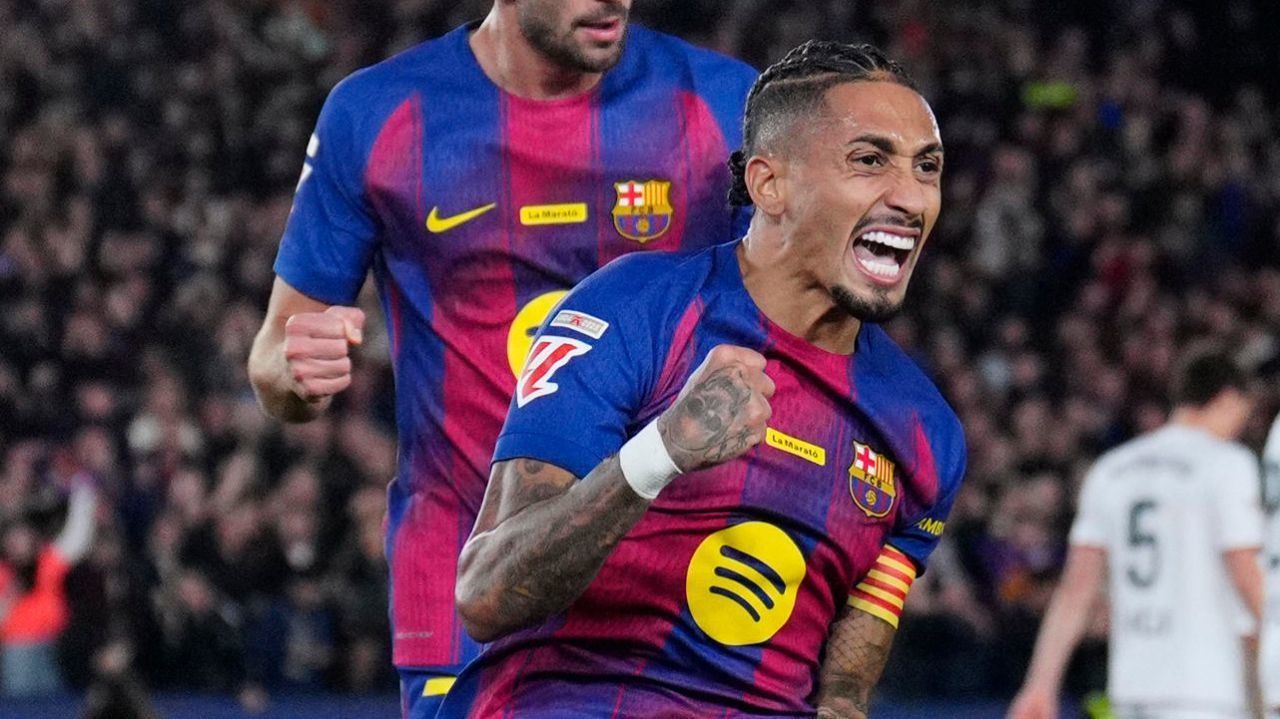 LaLiga. Raphinha rescata al Barcelona frente al muro de Osasuna