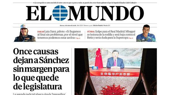 Las portadas de los periódicos de este jueves, 1 de enero