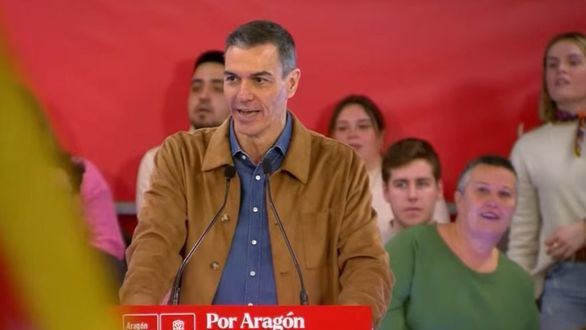 Una mujer interrumpe a Sánchez en un mitin en Aragón al grito de 