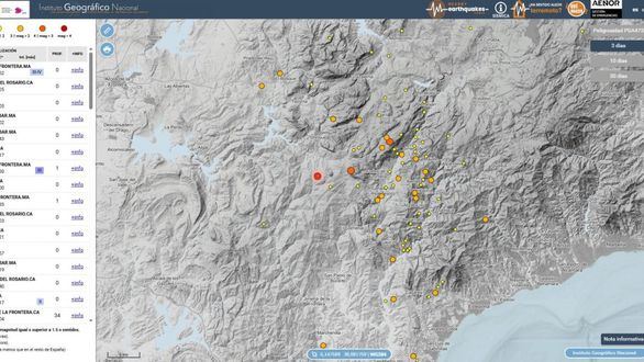 Terremoto de magnitud 2.7 en Jimera de Líbar, Málaga, y de 3,2 con epicentro en Partaloa, Almería