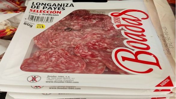 Alerta por la presencia de Salmonella en longaniza de payés loncheada